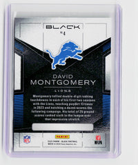2025 Panini Black Football David Montgomery #4 26/30 Detroit Lions - back
