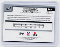 2025 Topps Chrome Saquon Barkley Blue Refractor #248 Philadelphia Eagles - back