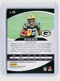 2025 Panini Absolute Football Matthew Golden Rookie Autograph #158 - back