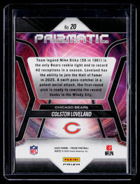 2025 Panini Prizm Football Colston Loveland RC #20 Chicago Bears - back