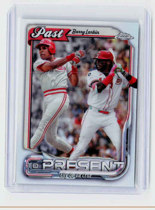 2026 Topps Chrome Past & Present PTP-5 Barry Larkin / Elly De La Cruz Cincinnati Reds - front