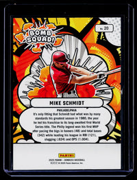 2025 Panini Donruss Baseball Bomb Squad Mike Schmidt #20 /199 - back