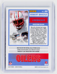 2025 Panini Score Football Robert Brazile Houston Oilers #261 - back