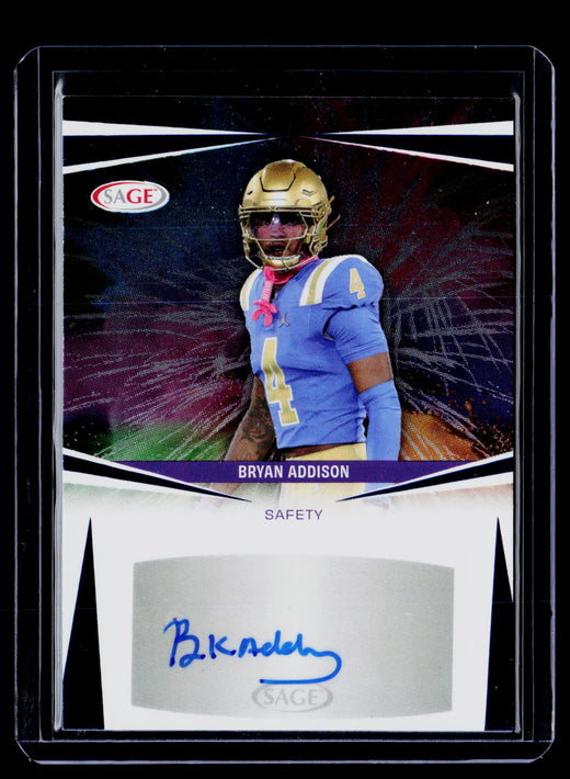 2025 SAGE HIT Autographs Purple Bryan Addison Auto #A-BA UCLA - front