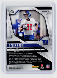 2024 Panini Prizm Football Tyler Nubin Red Disco Rookie Card #395 - back