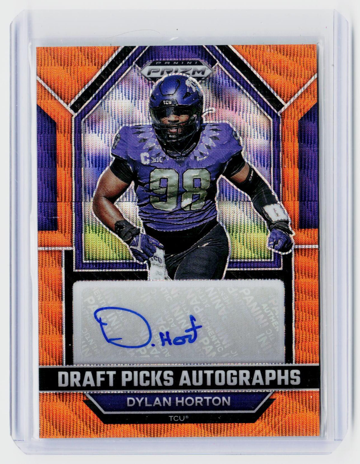 2023 Panini Prizm Draft Picks Draft Picks Autographs Orange Dylan Horton Auto /75 #DPA-DYH - front