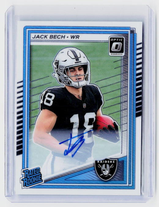 2025 Panini Donruss Optic Rated Rookie Signatures Blue Jack Bech Auto /350 #211 - front