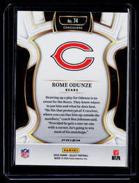 2025 Panini Select Football Rome Odunze #74 Concourse Chicago Bears - back