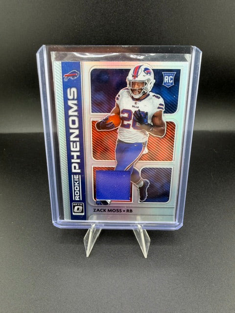 2020 Panini Donruss Optic Rookie Phenoms Zack Moss RP-30 Rookie Memorabilia - front