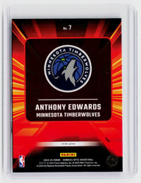 2024-25 Panini Donruss Optic Express Lane #7 Anthony Edwards Minnesota Timberwolves - back