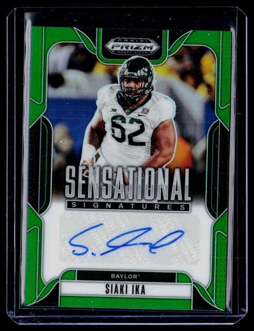 2025 Panini Prizm Draft Picks Sensational Signatures Siaki Ika #SS-SKI Green Prizm Autograph - front