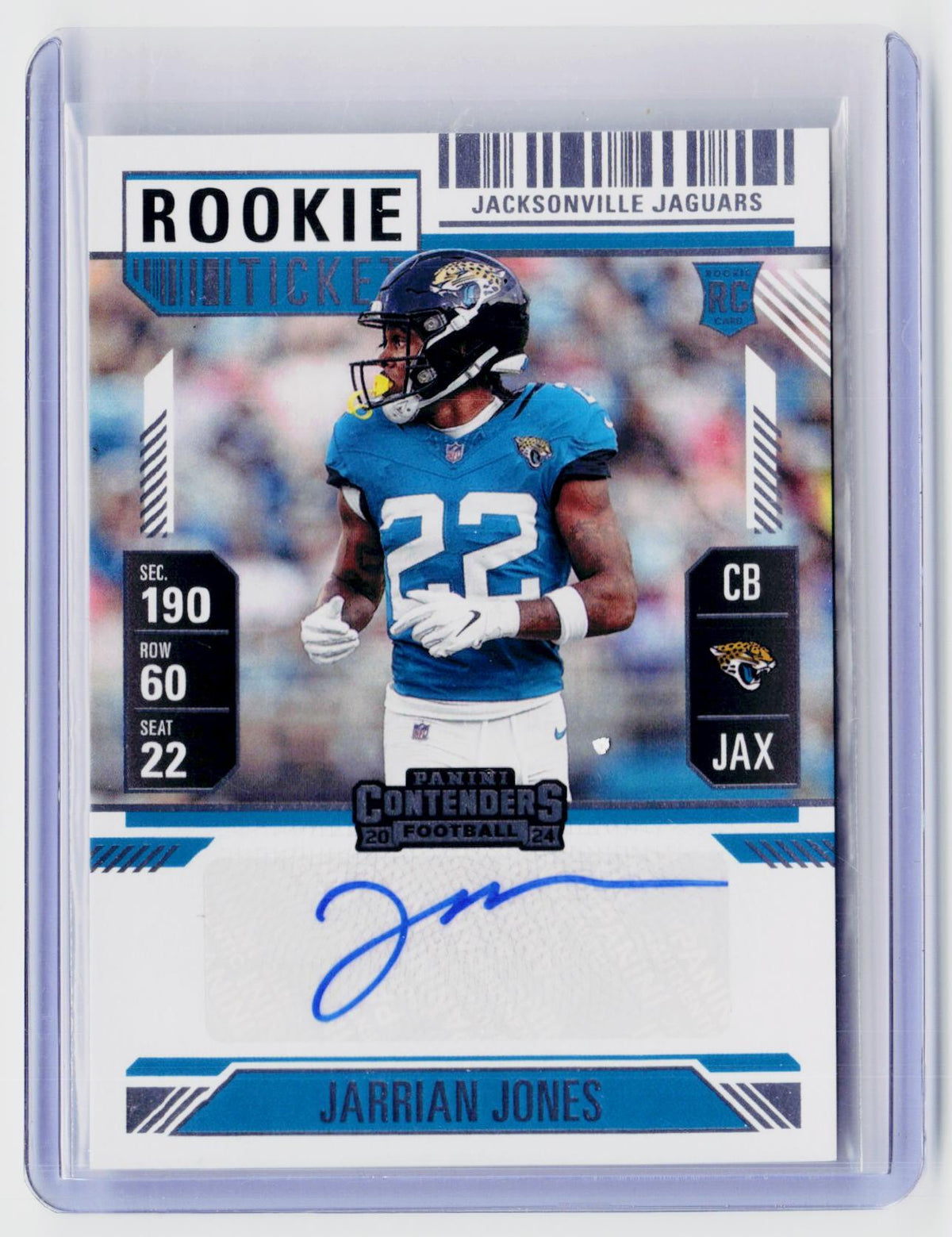 2024 Panini Contenders Football Rookie Ticket Autograph Jarrian Jones #259 Jacksonville Jaguars - front