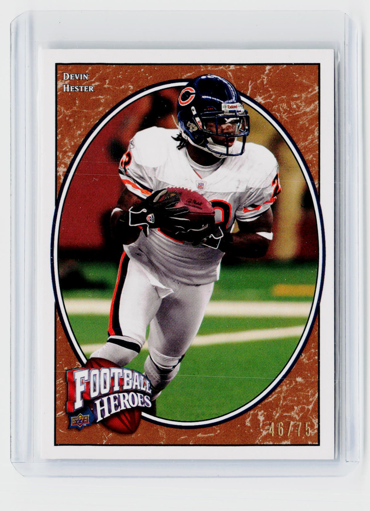 2008 Upper Deck Football Heroes Devin Hester Bronze #36 46/75 - front