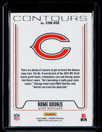 2024 Panini Phoenix Contours Rome Odunze RC #CON-ROE Chicago Bears - back