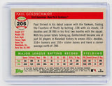 2025 Topps Chrome Paul Goldschmidt #206 New York Yankees Autograph - back