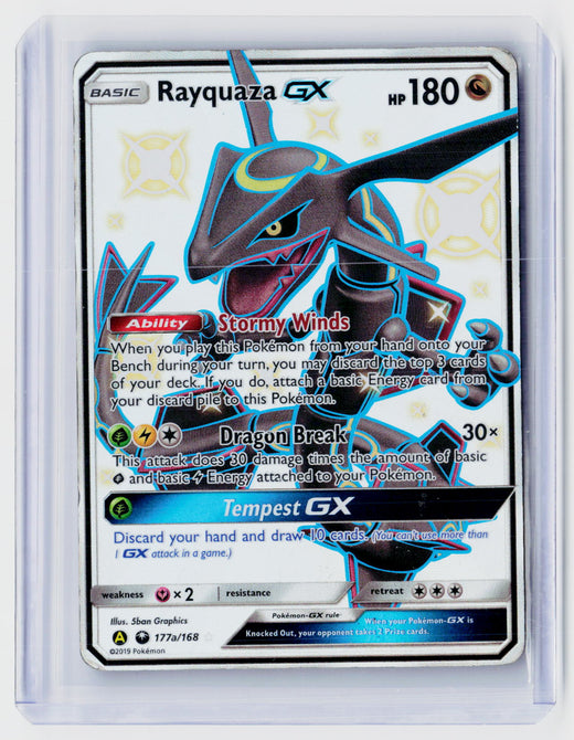 2019 Pokémon Celestial Storm Rayquaza-GX Alternate Art 177a/168 - front
