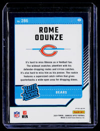 2024 Panini Donruss Optic Football Rome Odunze Rated Rookie #286 Chicago Bears - back