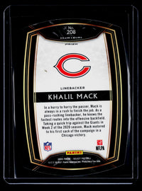 2020 Panini Select Football Khalil Mack Club Level Prizm #208 Chicago Bears - back