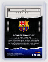 2025-26 Panini Pitch Kings Soccer Rookies II Toni Fernández #5 FC Barcelona Rookie Card - back