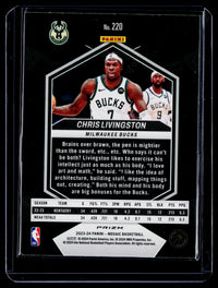 2023-24 Panini Mosaic Basketball Chris Livingston Green Mosaic Rookie #220 - back