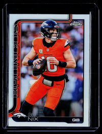 2024 Topps Chrome Refractor Bo Nix #88 Denver Broncos Rookie - front