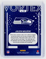 2025 Panini Donruss The Rookies Jalen Milroe #12 Seattle Seahawks RC - back