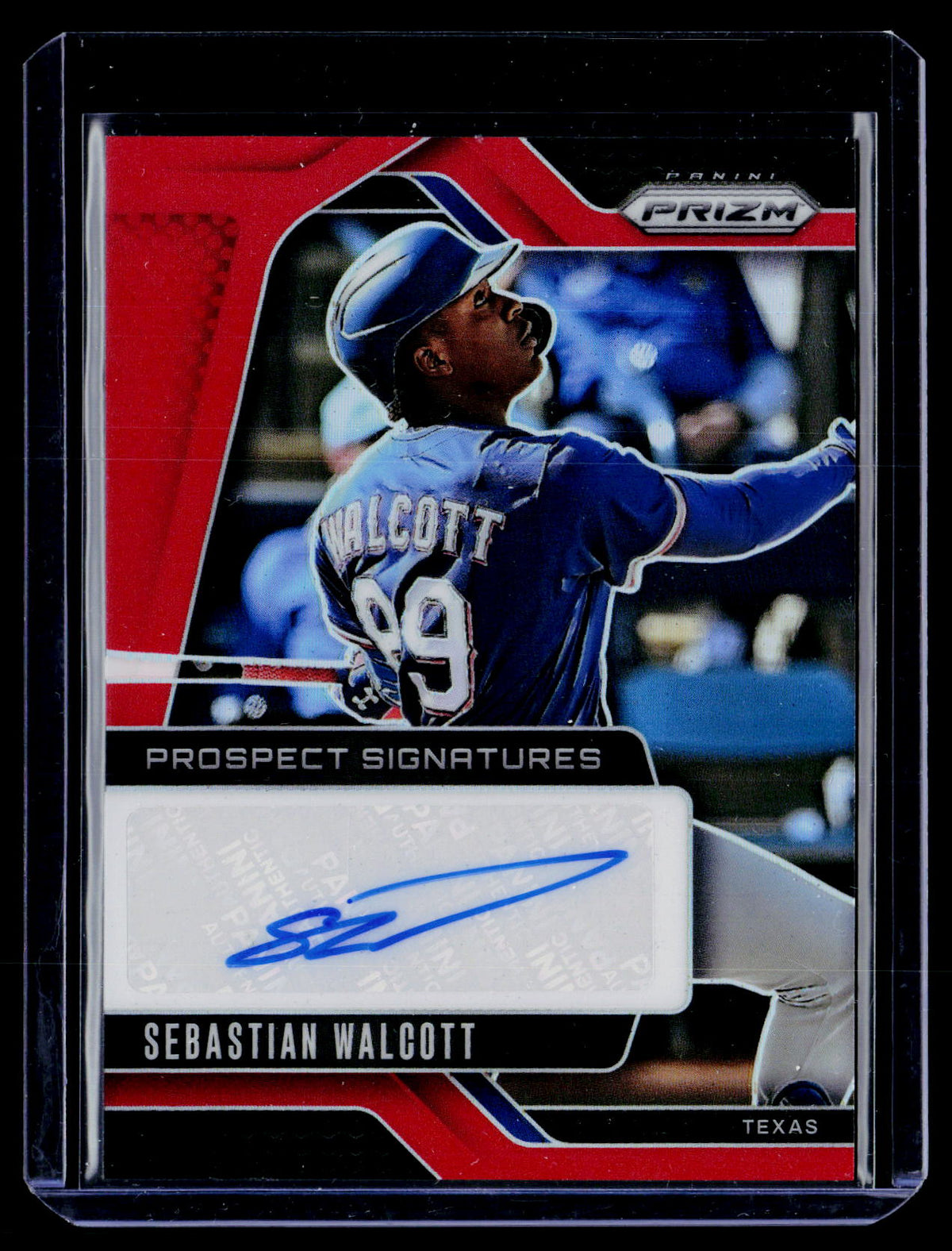 2025 Panini Prizm Sebastian Walcott Prospect Signatures Red Prizm Auto #PS-SW /99 - front