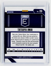 2026 Panini Donruss Elite Baseball Tatsuya Imai Rookie Card #23 Houston Astros - back