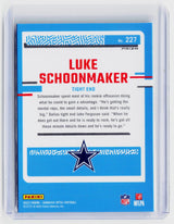 2023 Panini Donruss Optic Luke Schoonmaker Rated Rookie #227 Dallas Cowboys - back