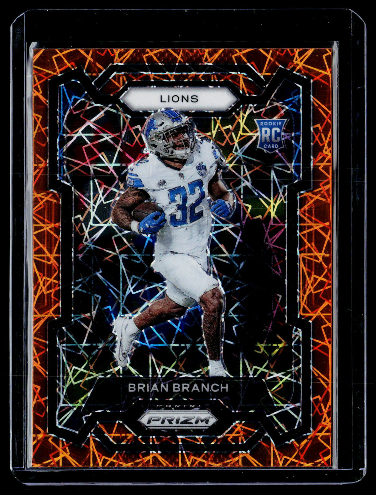 2023 Panini Prizm - Rookies Brian Branch #328 Orange Lazer Prizm (RC) - front