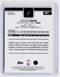 2024-25 Topps Basketball Stephon Castle Rookie Card #197 San Antonio Spurs - back