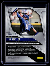 2025 Panini Prizm Baseball Ian Kinsler Pulsar Prizms #261 /499 Texas Rangers - back