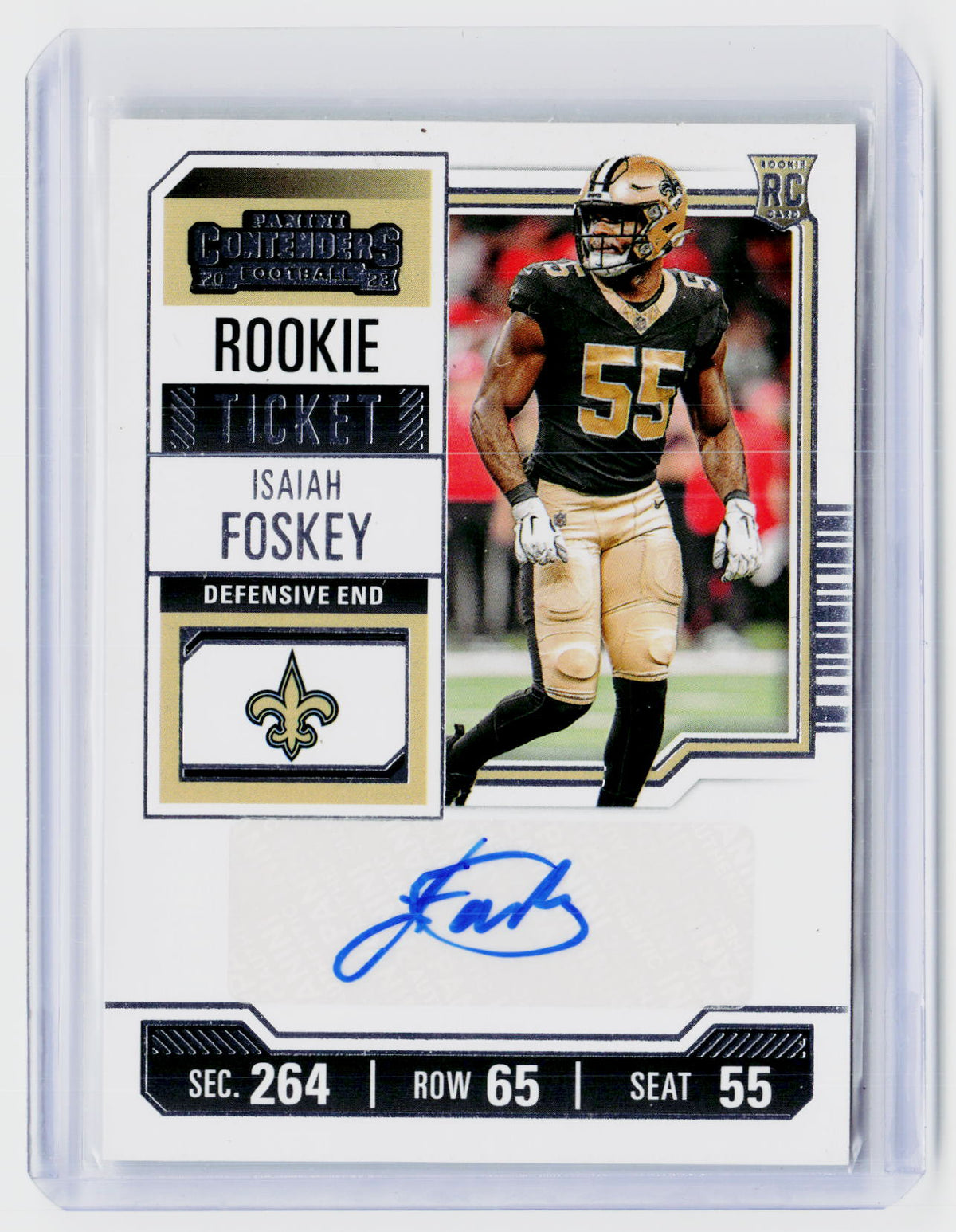 2023 Panini Contenders Football Rookie Ticket Autograph Isaiah Foskey RC #239 - front