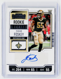 2023 Panini Contenders Football Rookie Ticket Autograph Isaiah Foskey RC #239 - front
