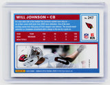 2025 Panini Donruss Optic Rated Rookie Will Johnson #247 Arizona Cardinals - back
