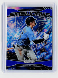 2025 Panini Prizm Baseball Fireworks Carson Williams #17 Blue Prizms 40/99 - front