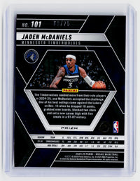 2024-25 Panini Mosaic Pink Jaden McDaniels #101 /75 Minnesota Timberwolves - back