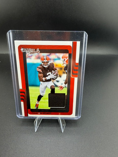 2025 Panini Donruss Threads Jerry Jeudy Browns Memorabilia #DTH-JJY - front