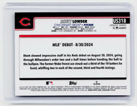 2025 Topps Update Series Rhett Lowder RC #US318 Cincinnati Reds - back