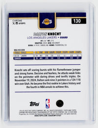 2024-25 Topps Chrome Basketball Dalton Knecht Orange/Black Refractor Rookie #130 - back