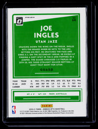 2020-21 Panini Donruss Optic Joe Ingles #64 Utah Jazz - back