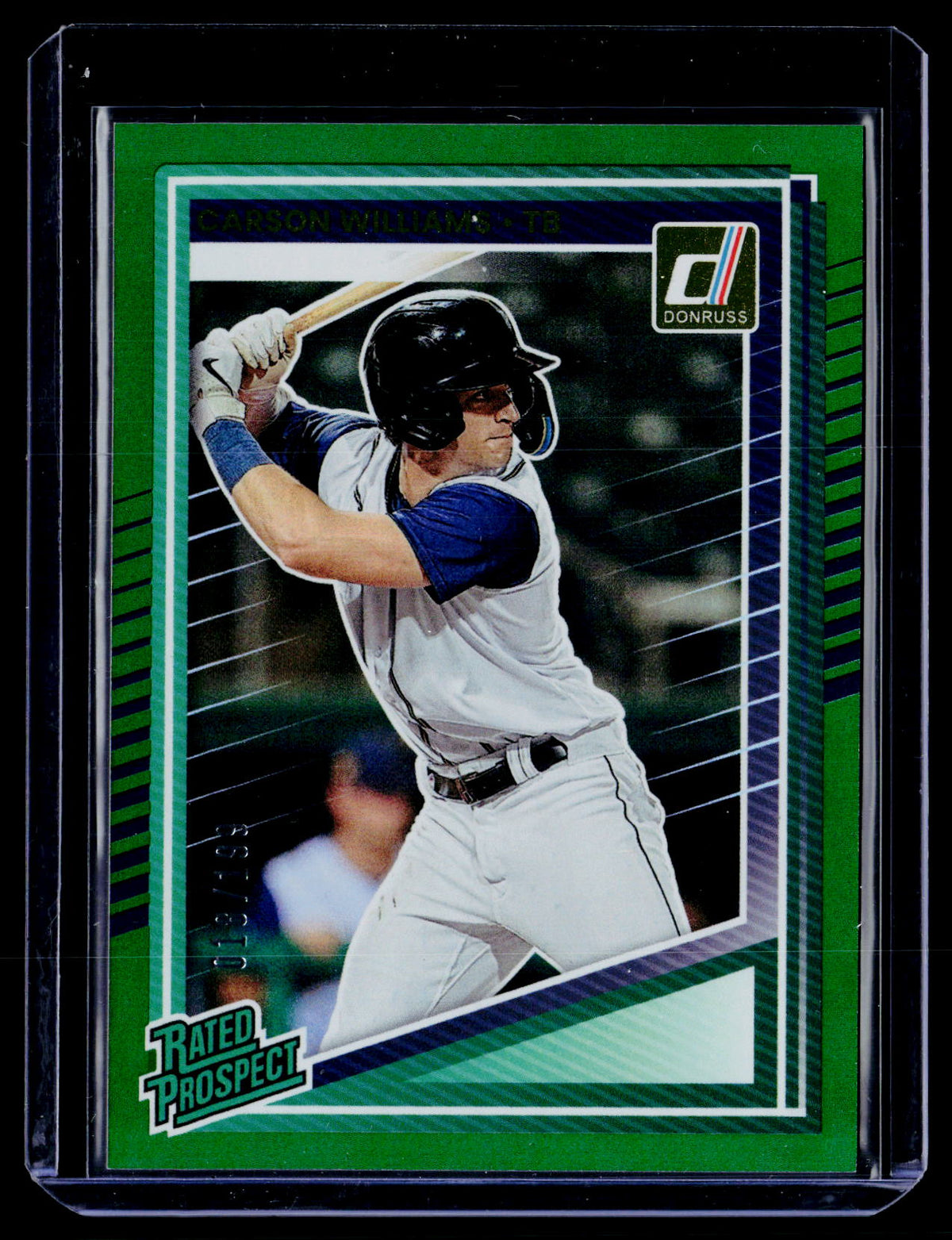 Carson Williams 2025 Panini Donruss Green /199 Rated Prospect Card #135 - front
