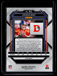 2022 Panini Prizm Football John Elway #93 Denver Broncos - back