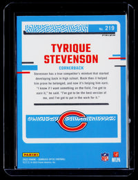 2023 Panini Donruss Optic Rated Rookie Tyrique Stevenson #219 Chicago Bears - back