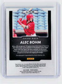 2020 Panini Prizm Baseball Prospect Autograph Alec Bohm #PS-AB - back