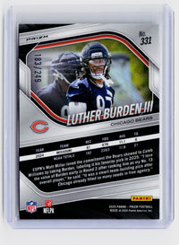 2025 Panini Prizm Football Luther Burden III Orange Prizm Rookie #331 183/249 - back