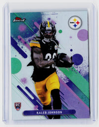 2025 Topps Finest Caleb Johnson Rookie Refractor #16 Pittsburgh Steelers - front