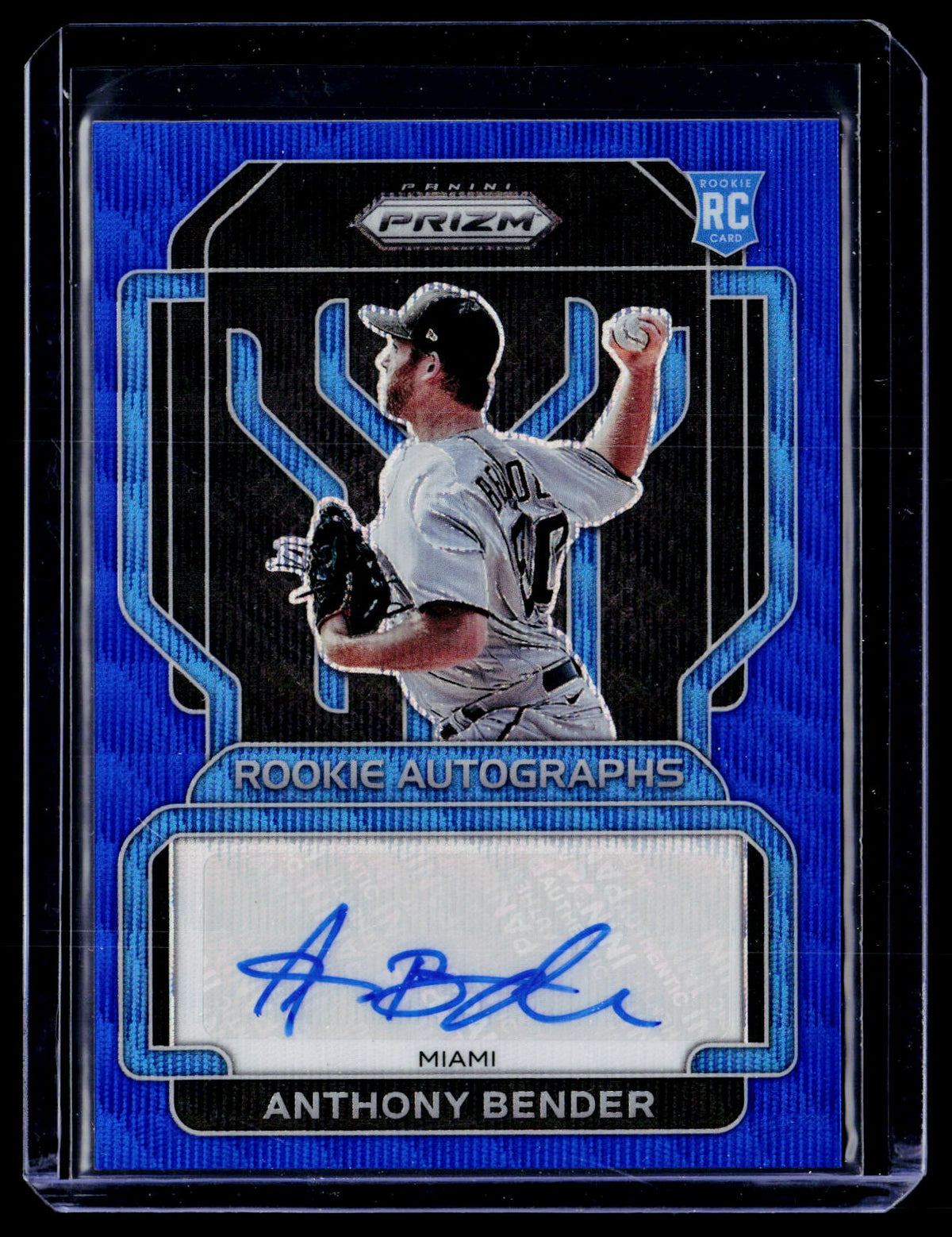 2022 Panini Prizm Baseball Rookie Autographs Anthony Bender RA-AB Blue Wave Prizms /50 - front