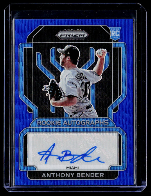2022 Panini Prizm Baseball Rookie Autographs Anthony Bender RA-AB Blue Wave Prizms /50 - front