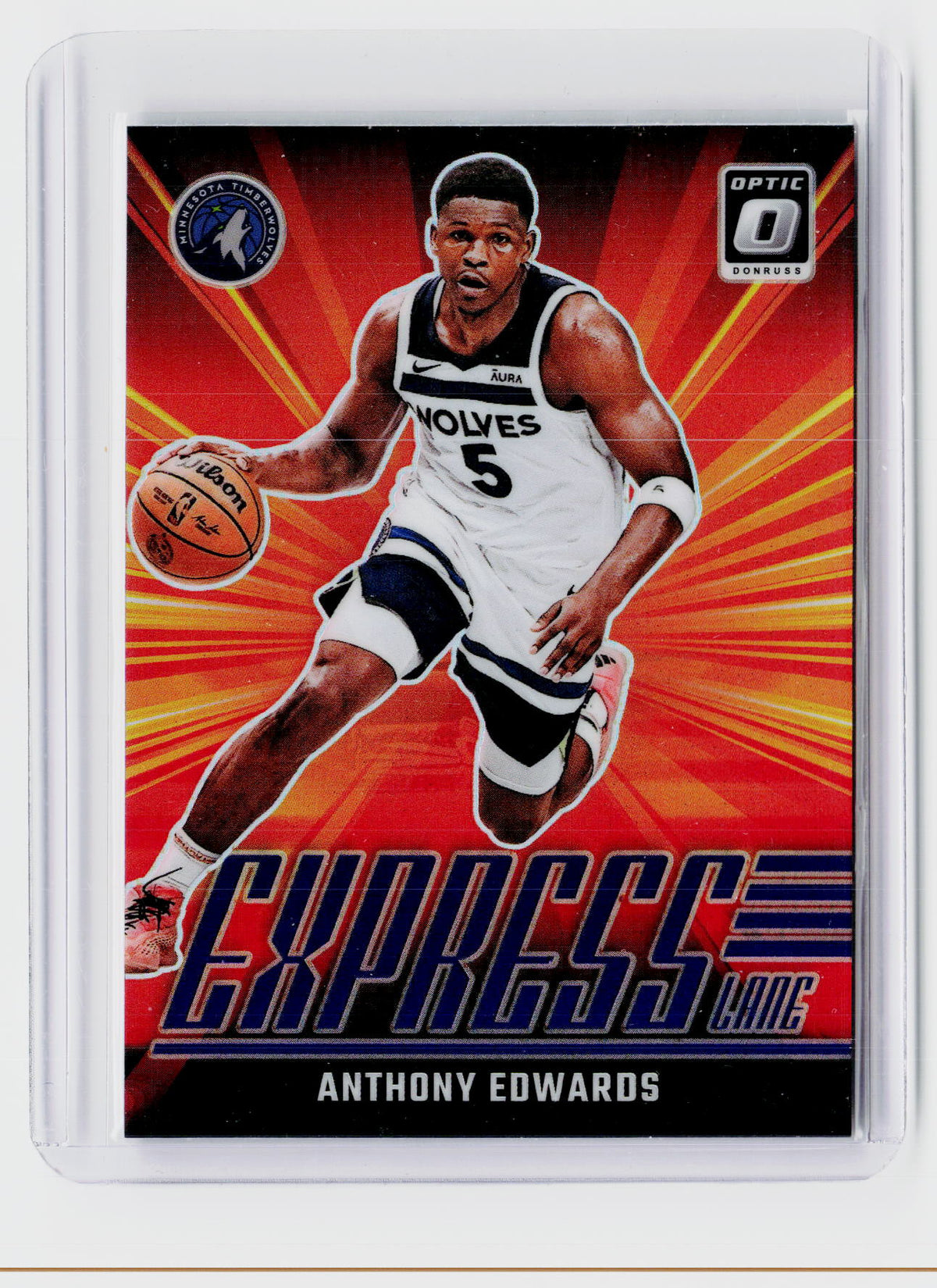 2024-25 Panini Donruss Optic Express Lane #7 Anthony Edwards Minnesota Timberwolves - front